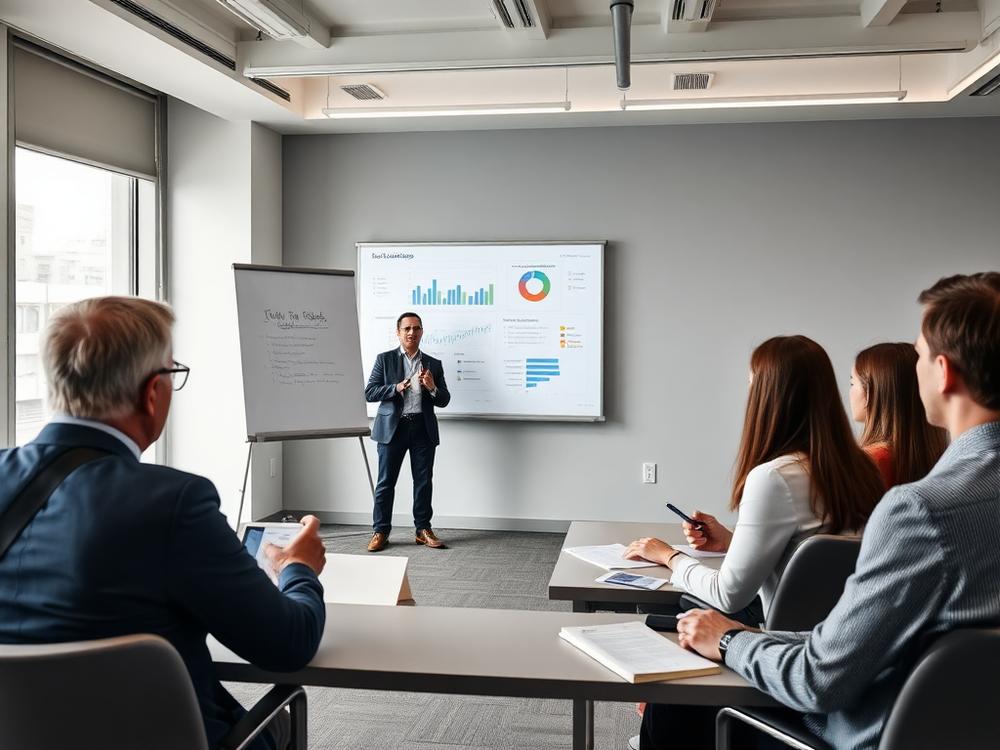 Instructor delivering a data analytics training session